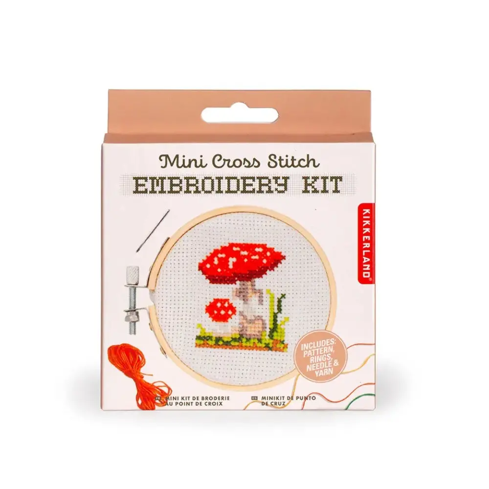 Mini Cross Stitch Embroidery Kit - Mushroom 1