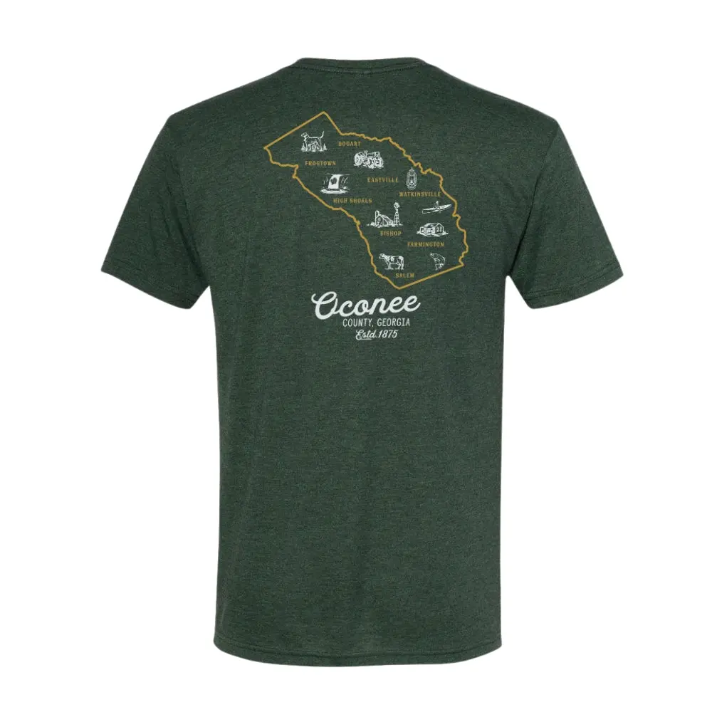 Outpost Oconee Map T-Shirt - Dark Forest 1