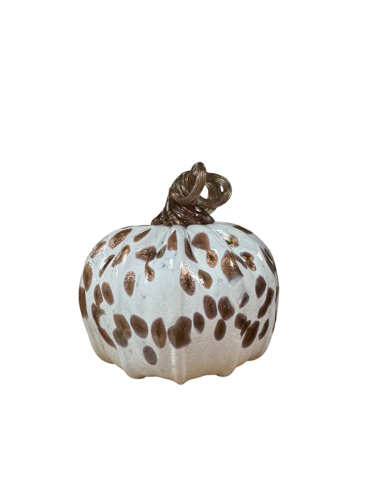Muffinjaw Designs Large White Pumpkin With Gold Dots 1