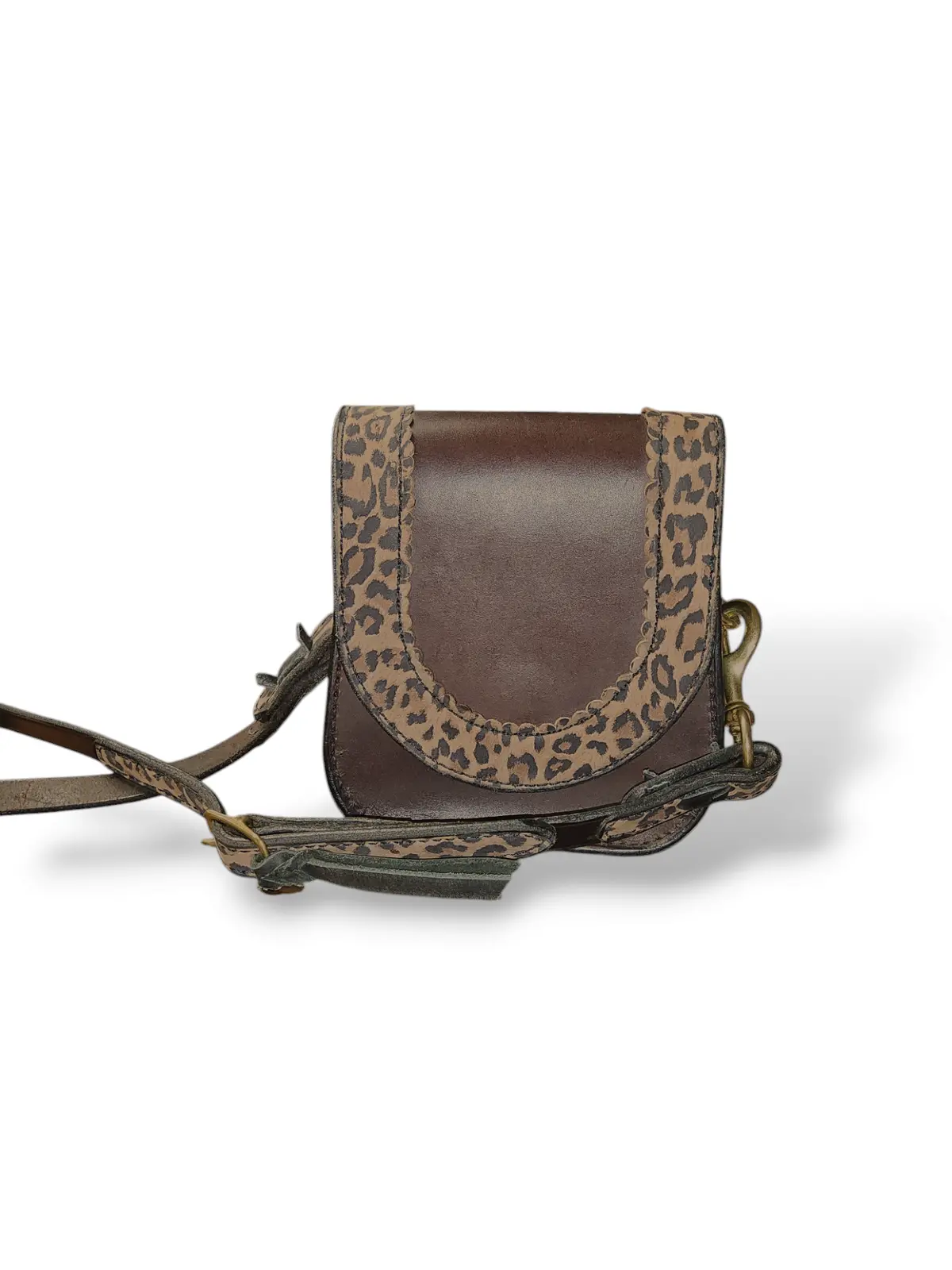 Reynolds Leather Crossbody Purse With Leopard Accents 1