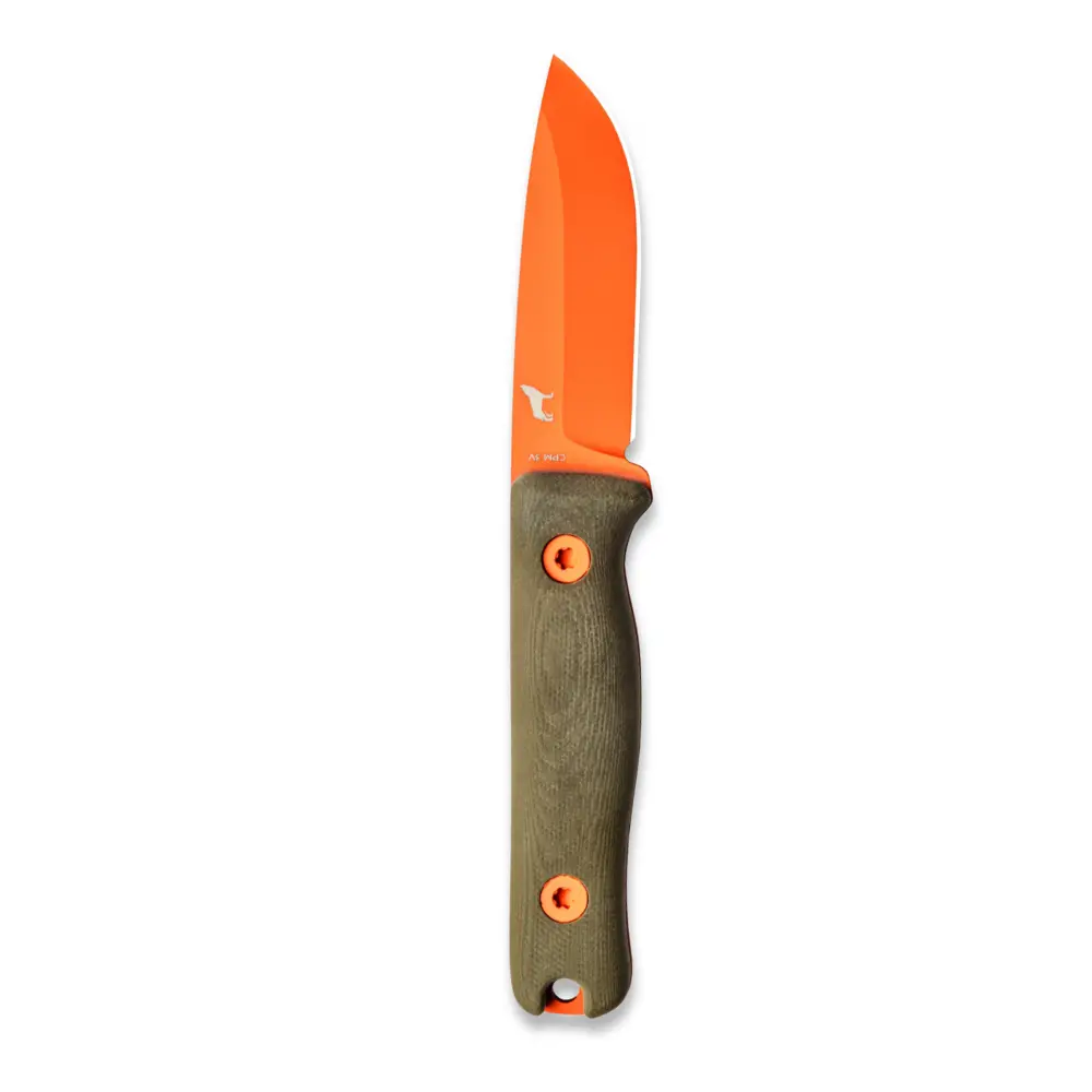 Reiff Knives F3 Fixed Blade Knife (Cpm 3V, Orange Cerakote, Od Green Canvas Micarta) 2