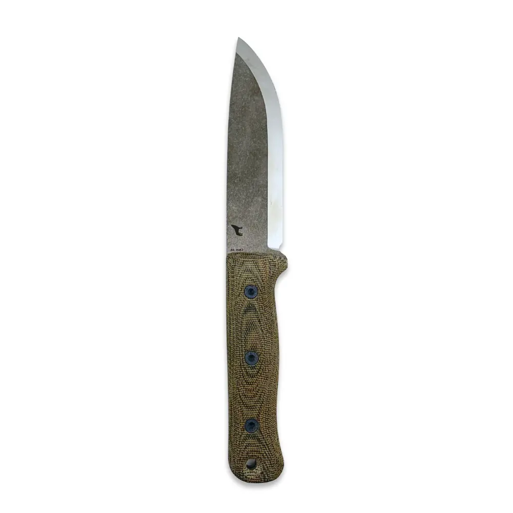 Reiff Knives S5 3V Scandi Acid Stonewash Blade Green Micarta Handles 2