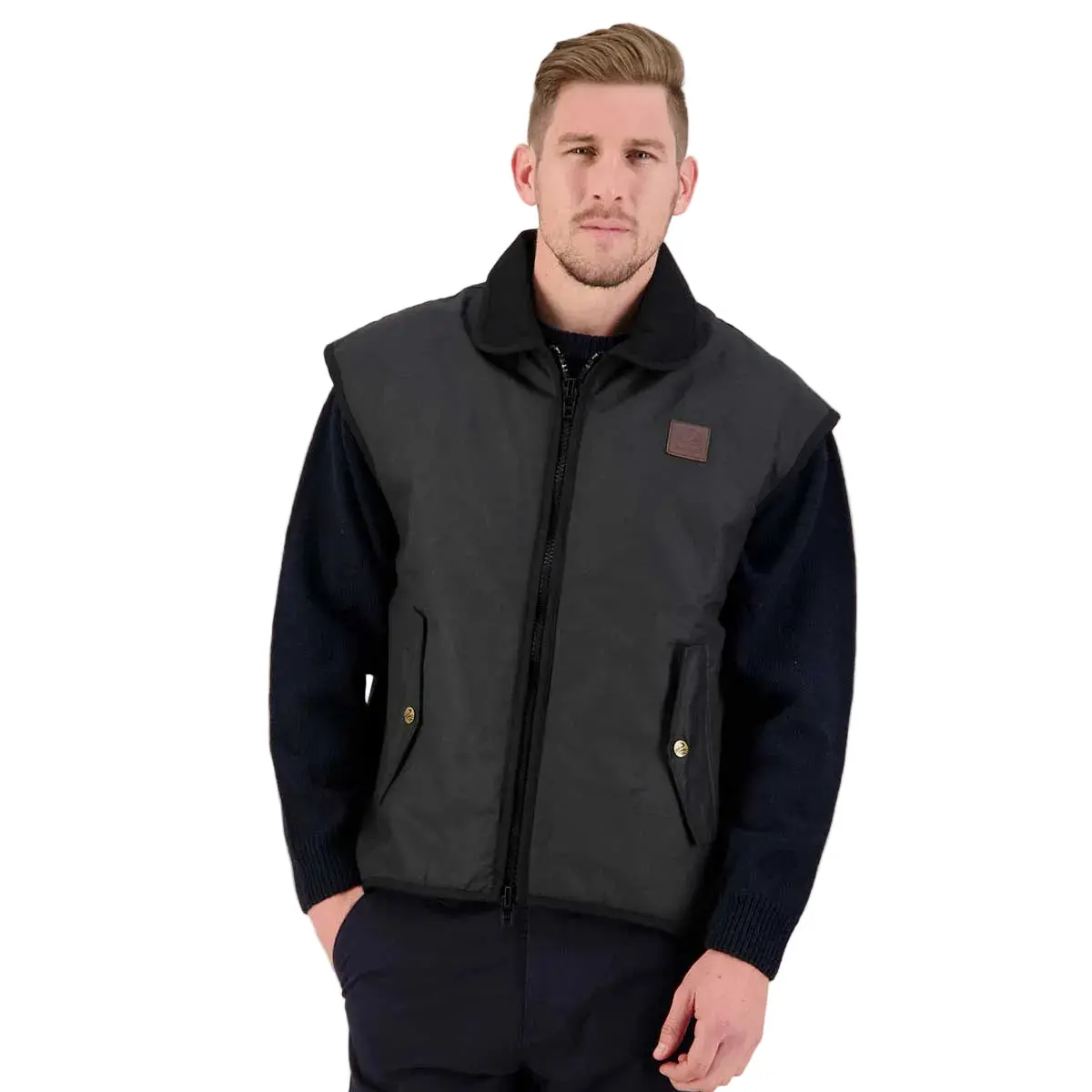 Swanndri Foxton Wool-Lined Oilskin Vest 1