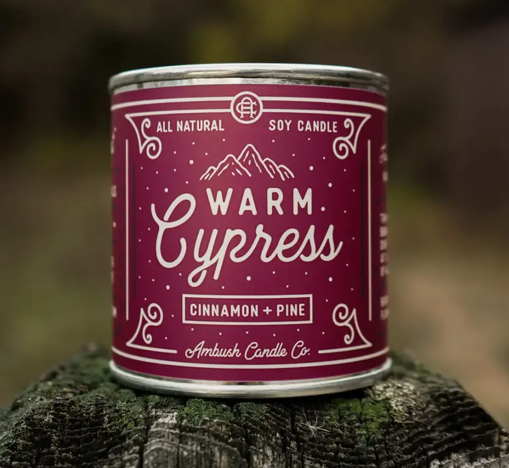 Warm Cypress | Cinnamon + Pine 8Oz Soy Candle 1
