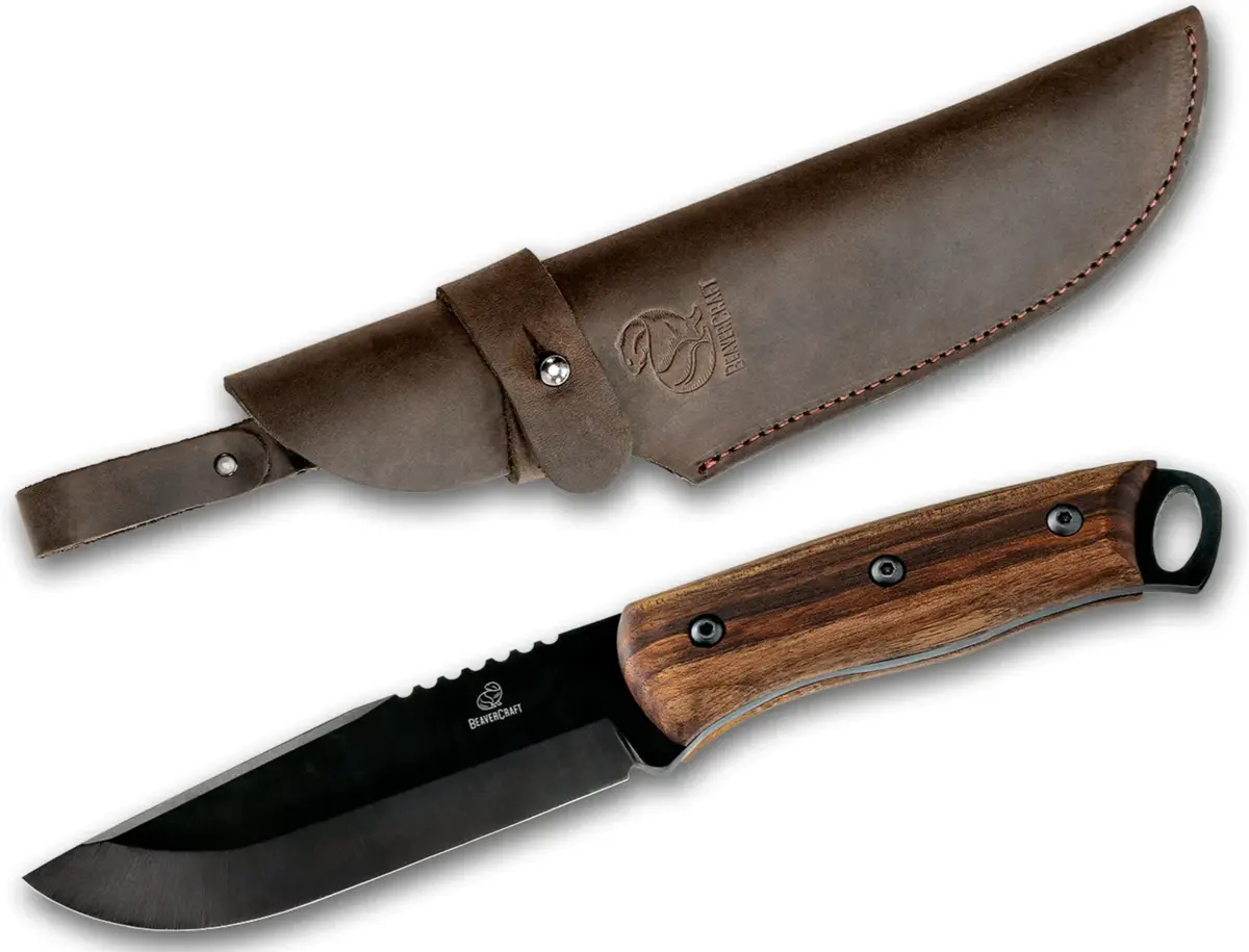 Beavercraft - Bsh4 Carbon Steel Bushcraft Knife With Walnut Handle 1