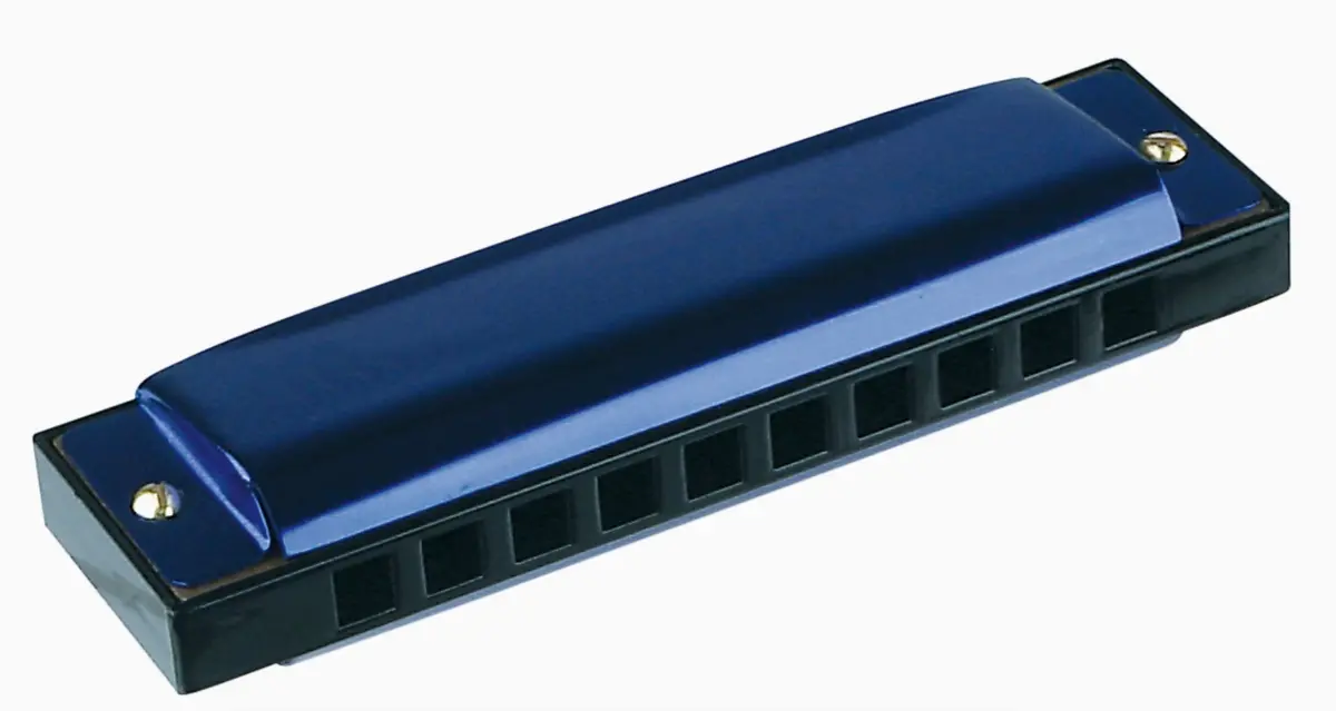 Neato! 4" Metal Harmonica, 10 Holes, Hinged Box, Asst Colors 1
