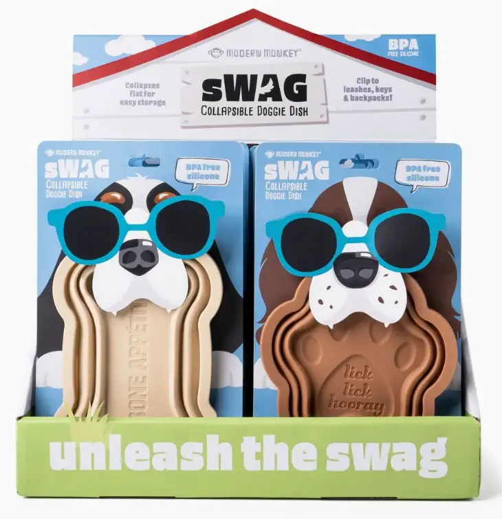 Modern Monkey Swag Collapsible Doggie Dish 1
