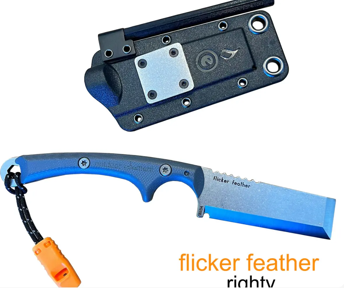 Outdoor Element Flicker Feather Chisel Blade Knife 1