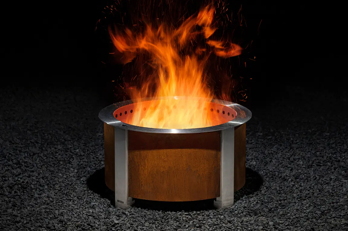 Breeo X Series 24" Smokeless Fire Pit - Corten Steel 1