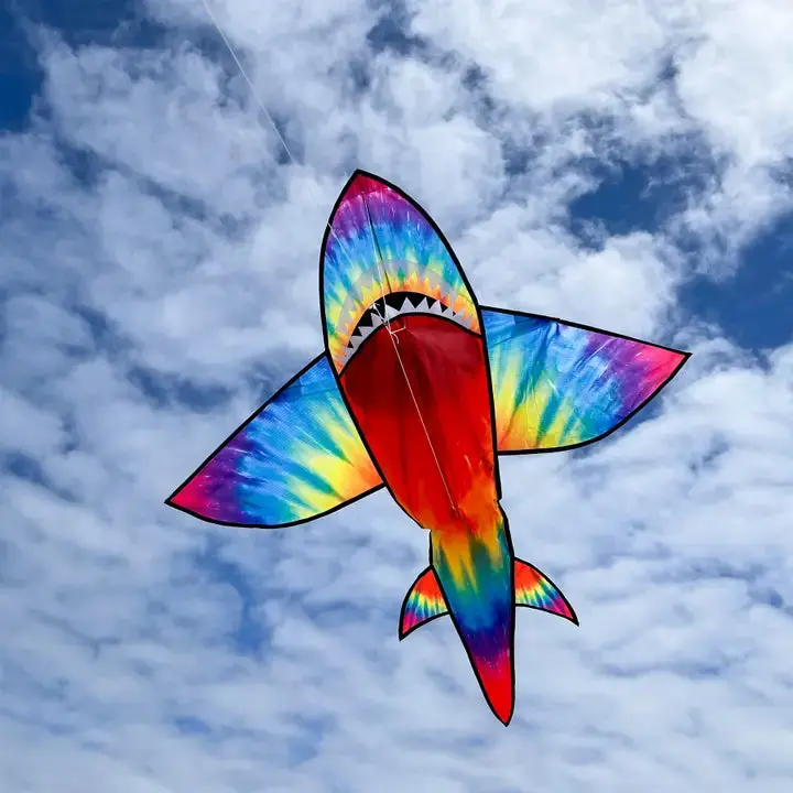 In The Breeze 5' 3D Tie Die Shark Kite 1
