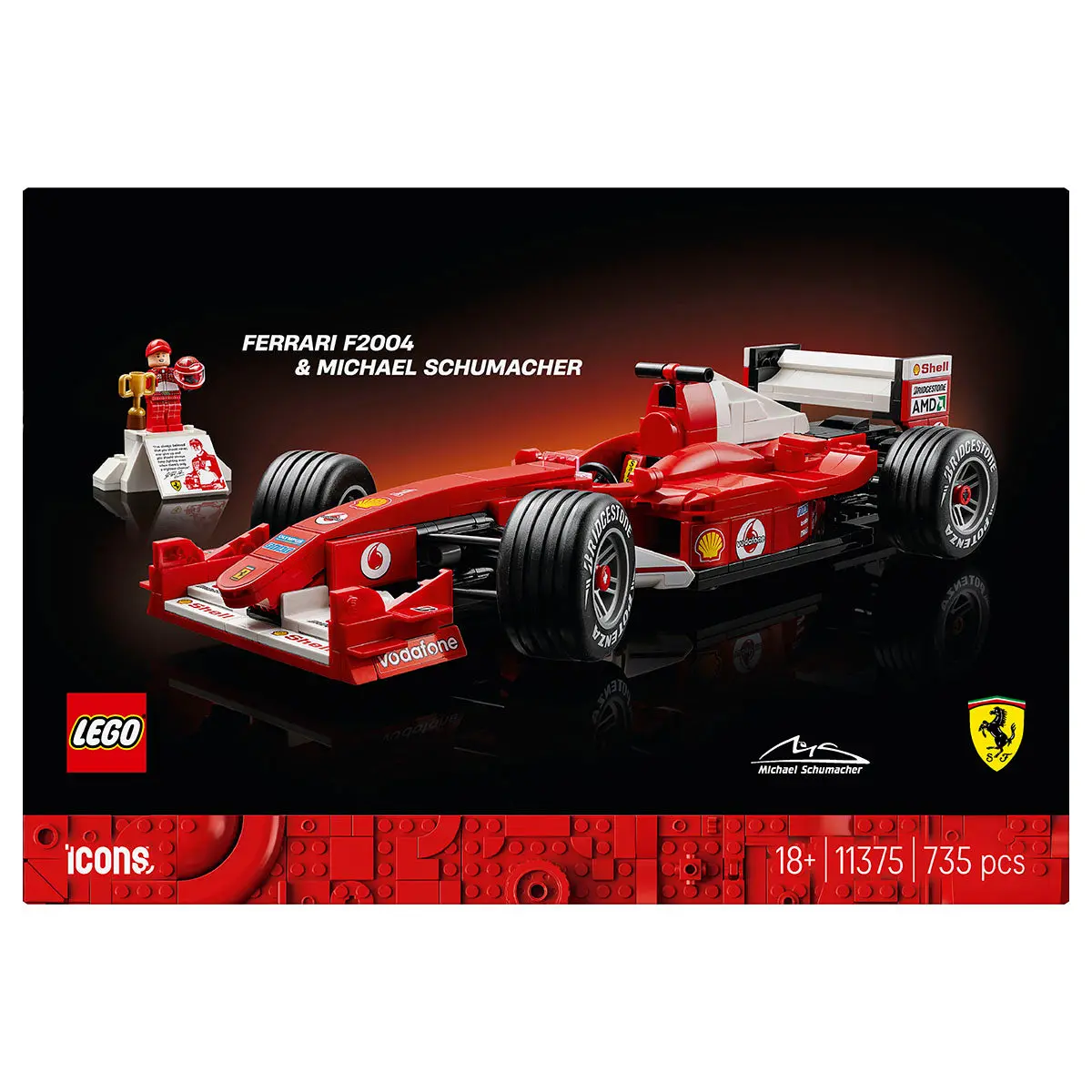 Lego Icons Ferrari F2004 & Michael Schumacher Building Set 1