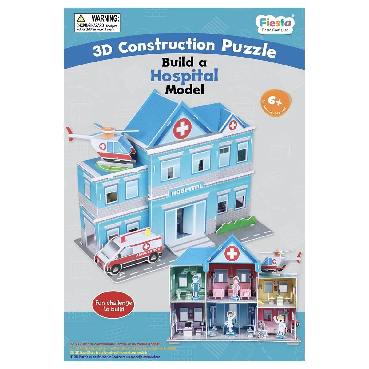 Fiesta Crafts 3D Construction Puzzle Build A Hospital Model 1