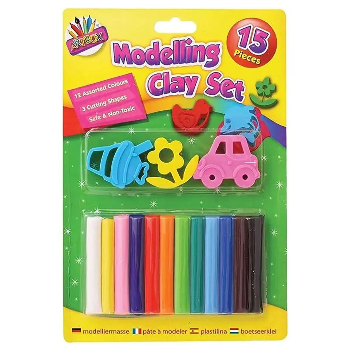 15 Piece Modelling Clay Set With Tools 1