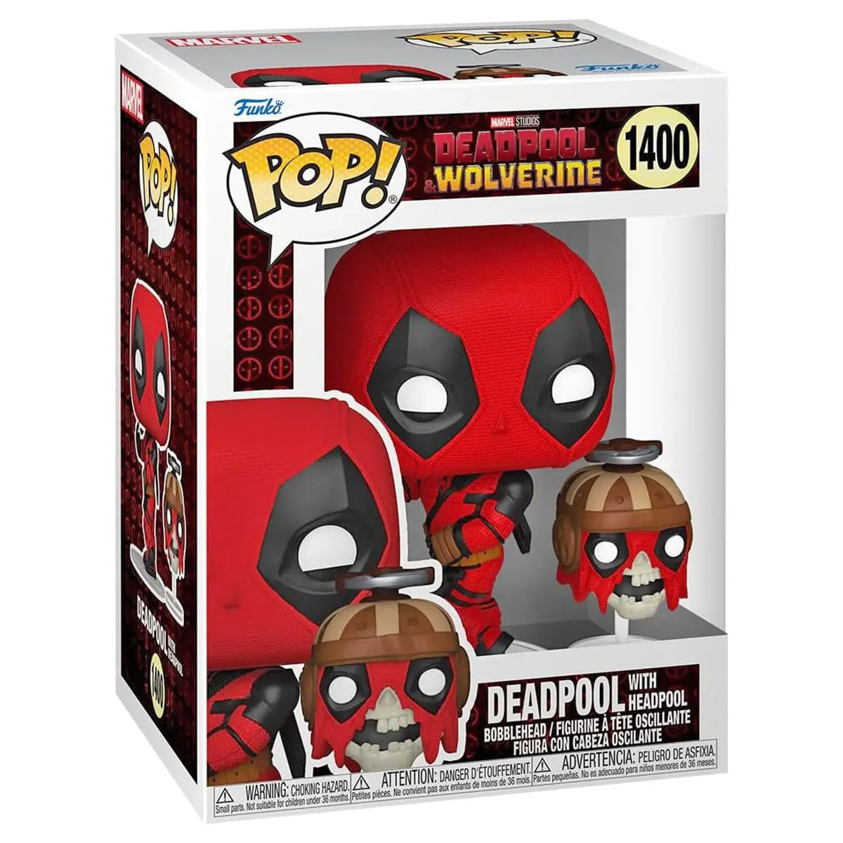 Funko Pop! Marvel Deadpool & Wolverine: Deadpool With Headpool Bobble Head Figures #1400 1