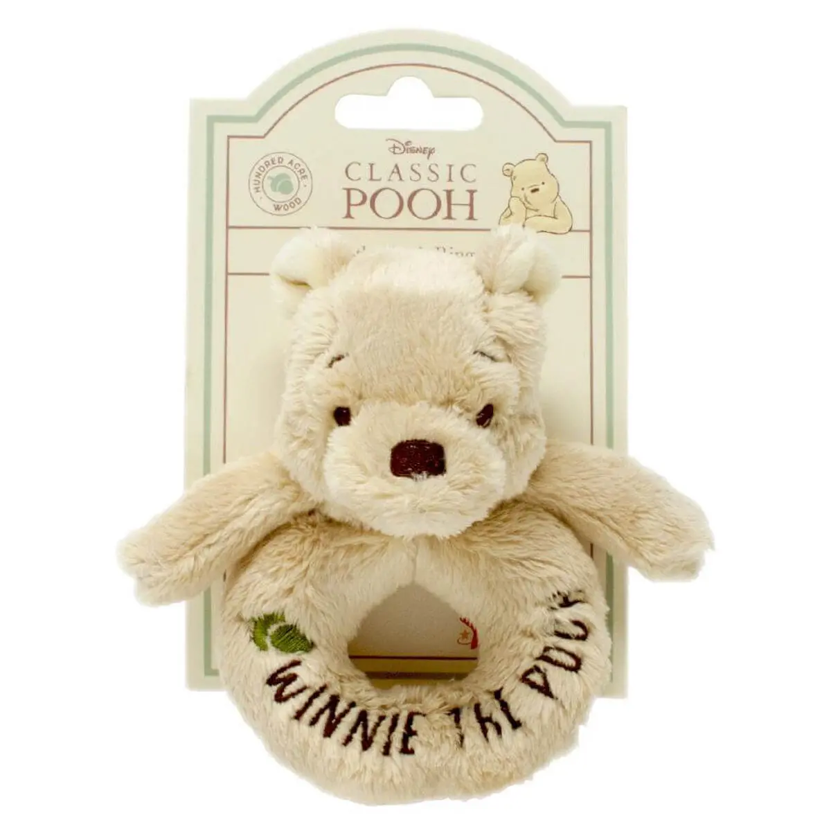 Disney Classic Pooh Hundred Acre Wood Winnie-The-Pooh Ring Rattle Soft Toy 1