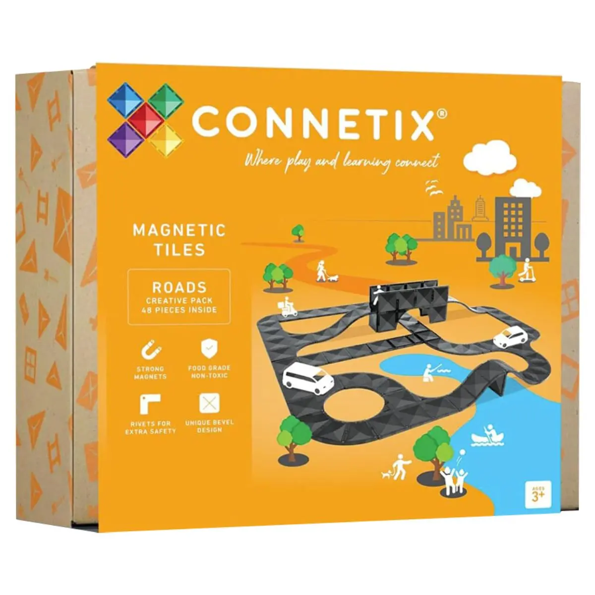 Connetix Magnetic Tiles Roads Creative Pack 48 Pieces 1