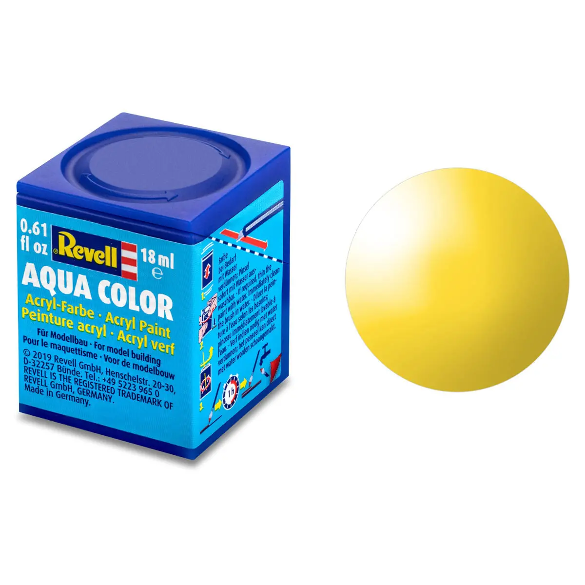 Revell Aqua Color Gloss Yellow (Ral 1018) Acrylic Paint 18Ml 1
