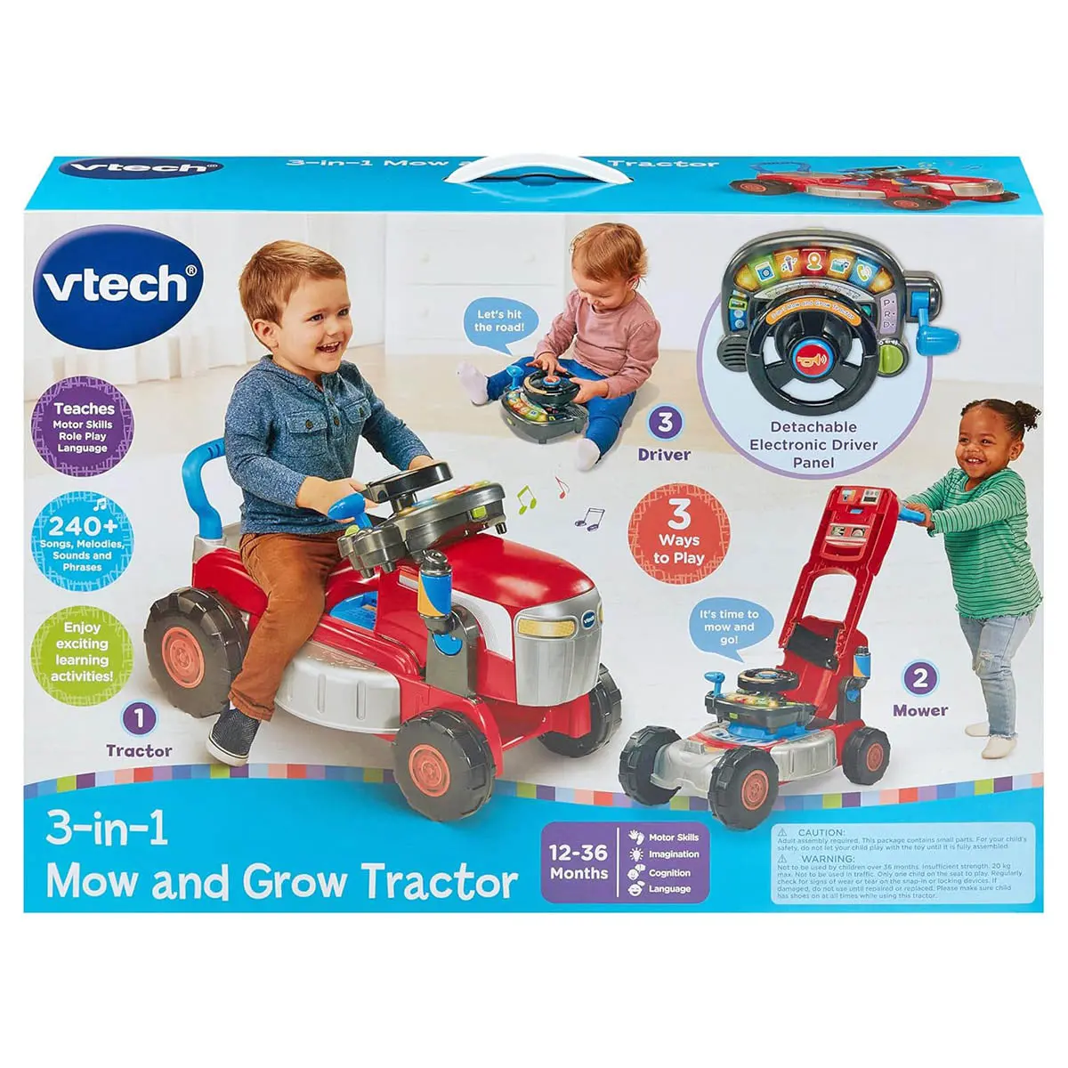 Vtech 3-In-1 Mow And Grow Tractor Ride On 1