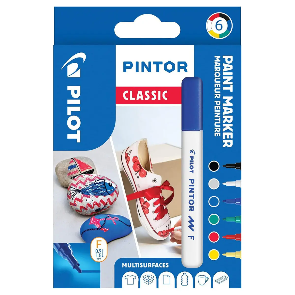 Pilot Pintor Classic Paint Marker Fine (6 Pack) 1