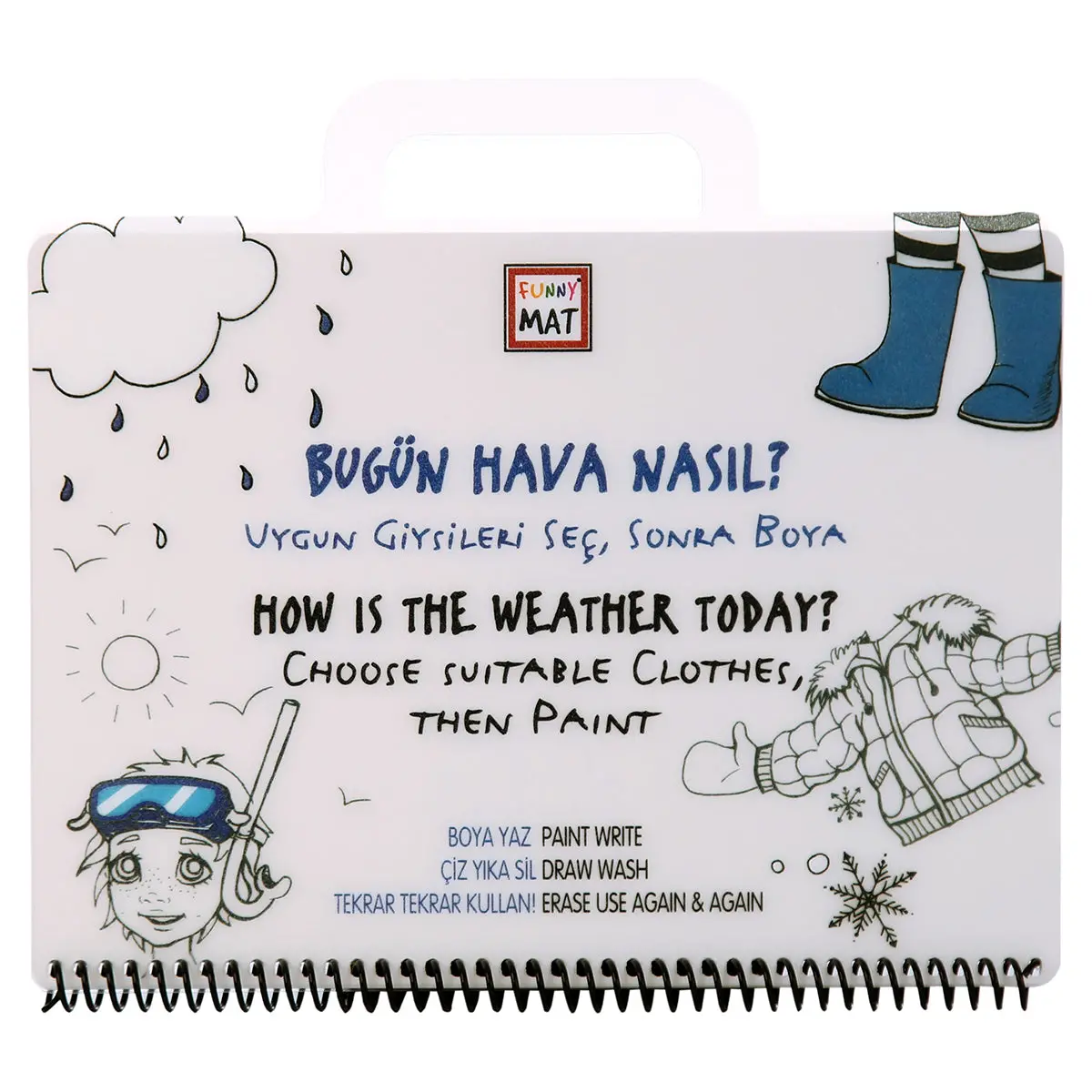 Funny Mat How Is The Weather Today? Washable Colouring Book 1