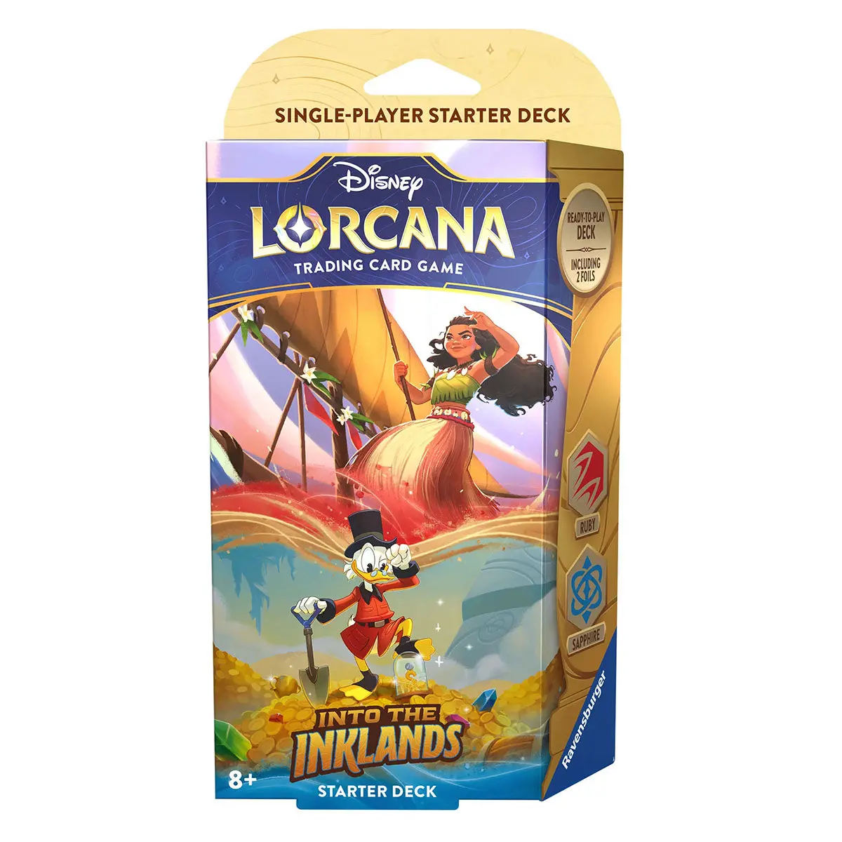 Disney Lorcana Tcg: Scrooge Mcduck And Moana Starter Deck (Ruby And Sapphire) 1