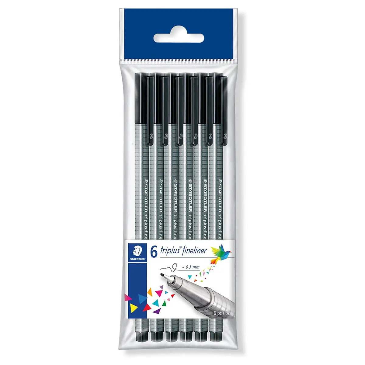 Staedtler Triplus Fineliner Black Pens (6 Pack) 1