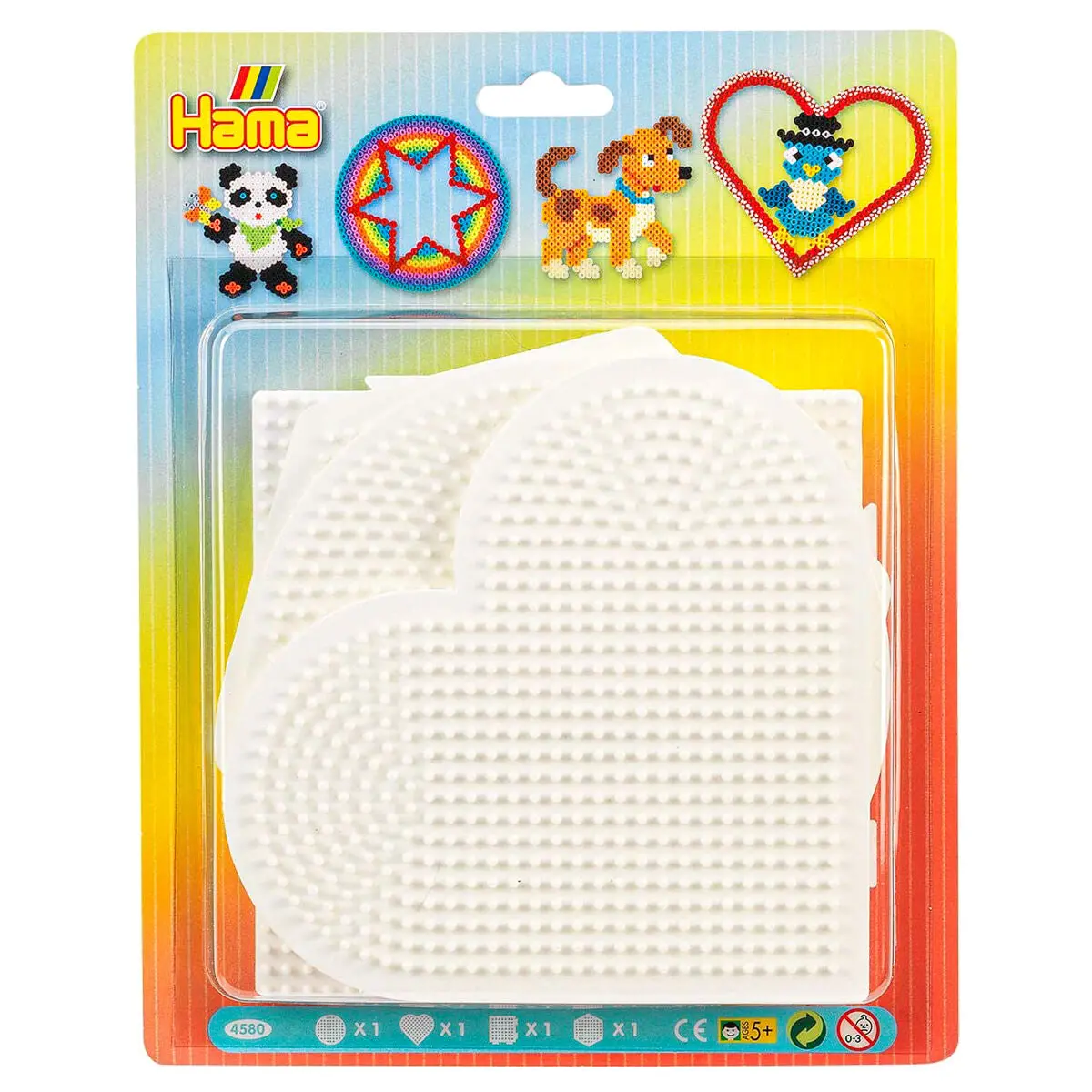 Hama Large Mixed Shapes Pegboards (4 Pack) 1