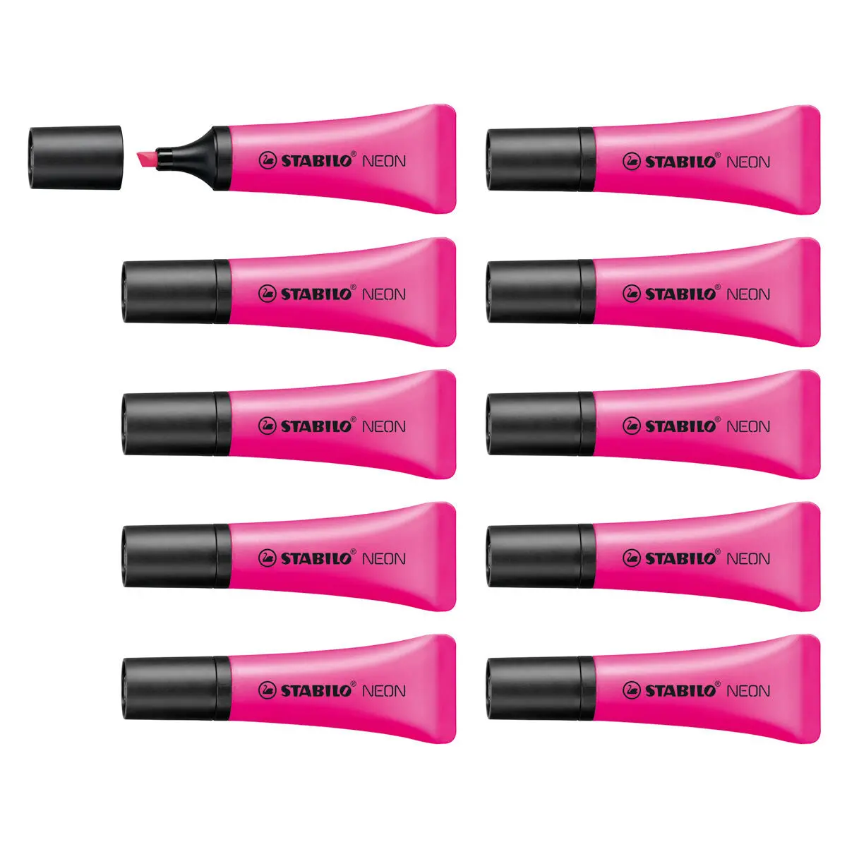 Stabilo Neon Magenta Highlighter Box Of 10 1