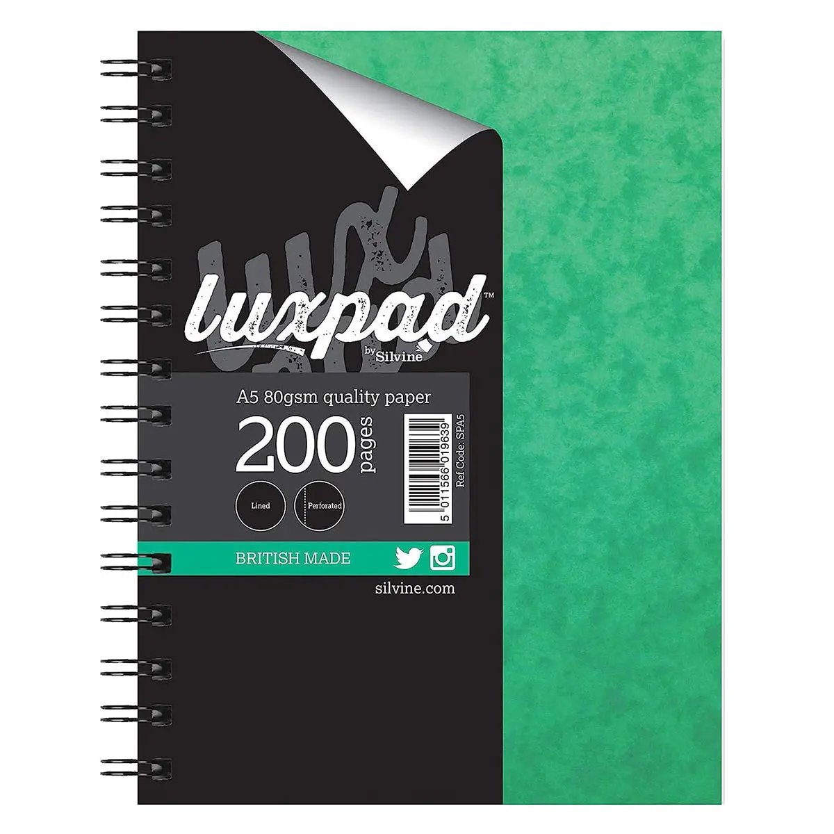 Silvine Luxpad A5 Hardback Pressboard Notebook 200 Pages 1