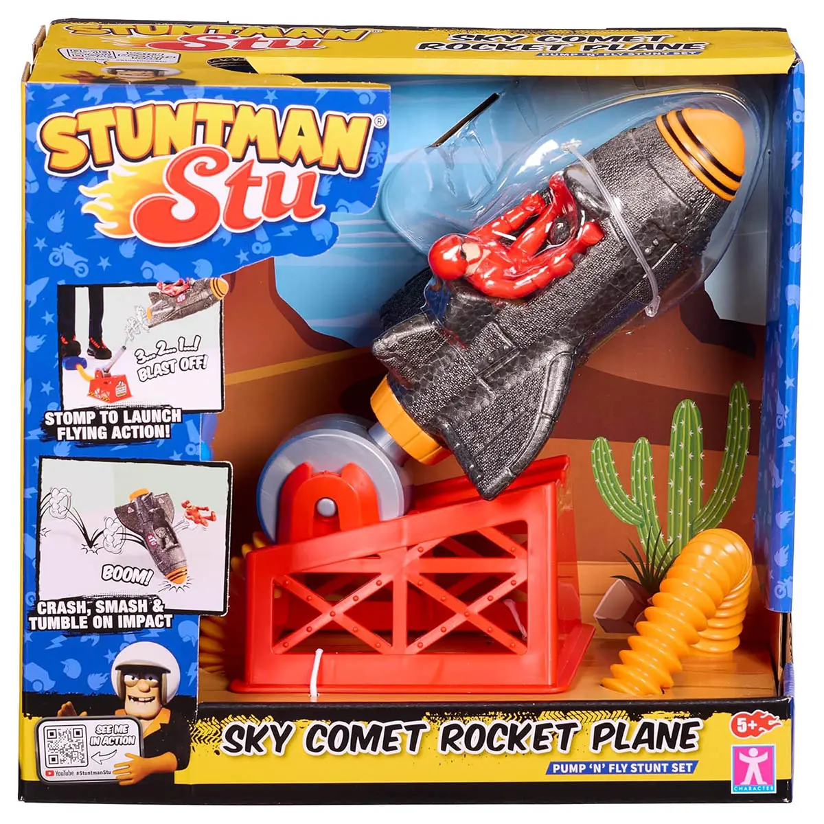 Stuntman Stu Sky Comet Rocket Plane Pump 'N' Fly Stunt Set 1