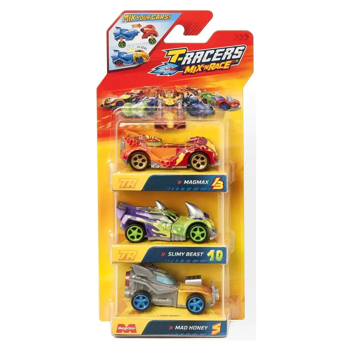 T-Racers Mix 'N Race Cars - Mag Max - Slimy Beast - Mad Honey (3 Pack) 1
