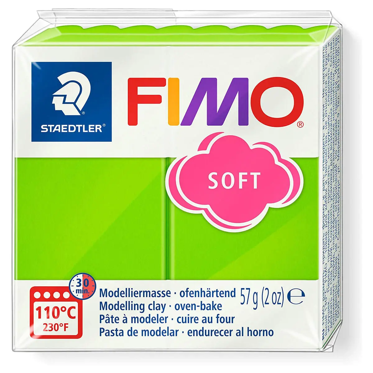 Staedtler Fimo Soft Apple Green Oven-Bake Modelling Clay 57G 1