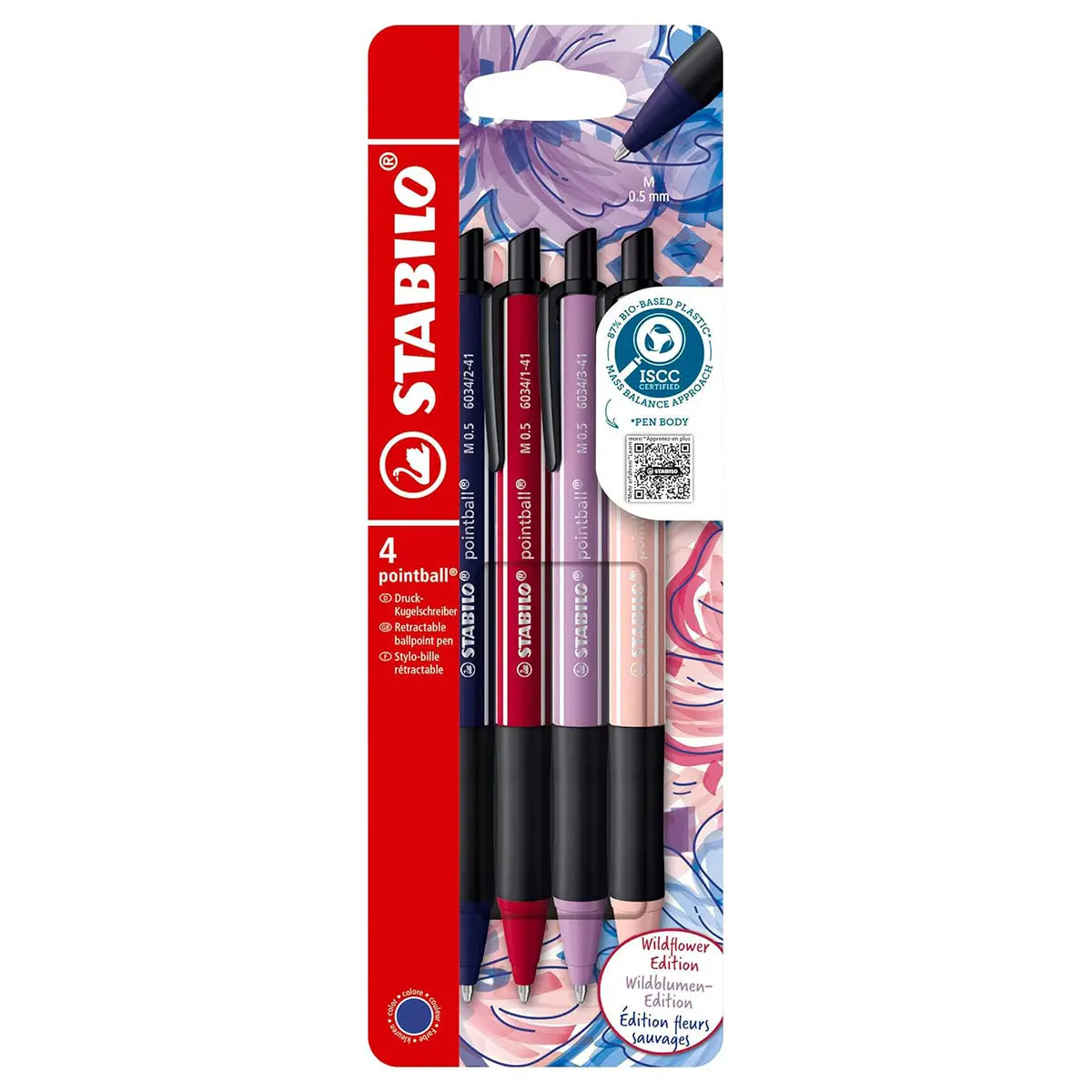 Stabilo Pointball Colorful Ballpoint Pen With Assorted Coloured Inks (4 Pack) 1