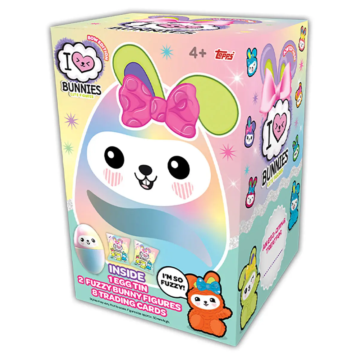 Topps I Love Bunnies Cute Figures Bow Edition Easter Tin 1