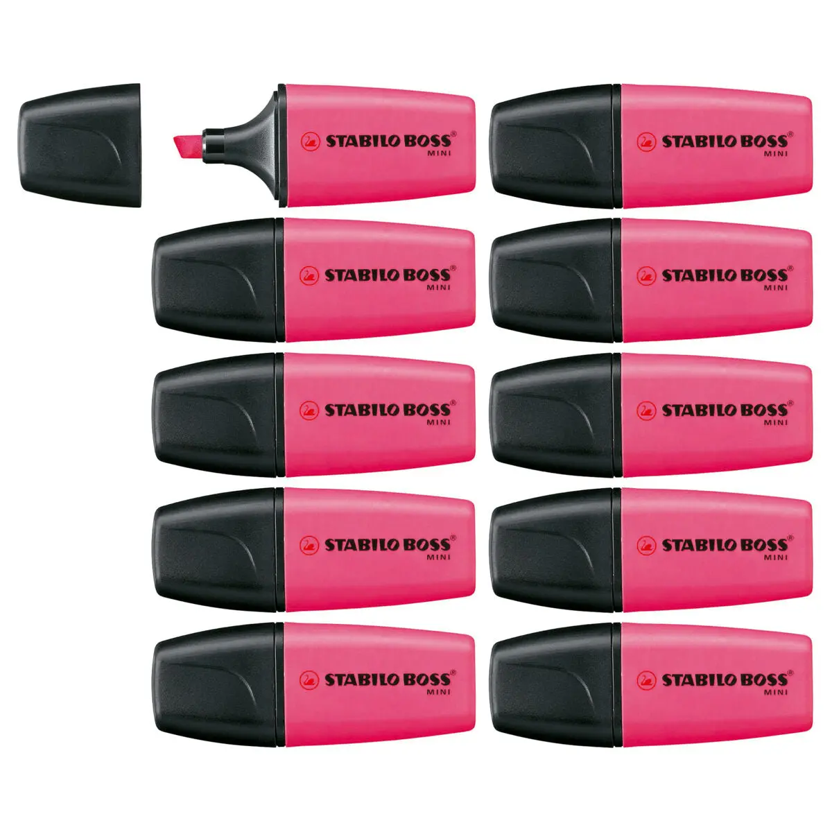 Stabilo Boss Mini Pink Highlighter Box Of 10 1