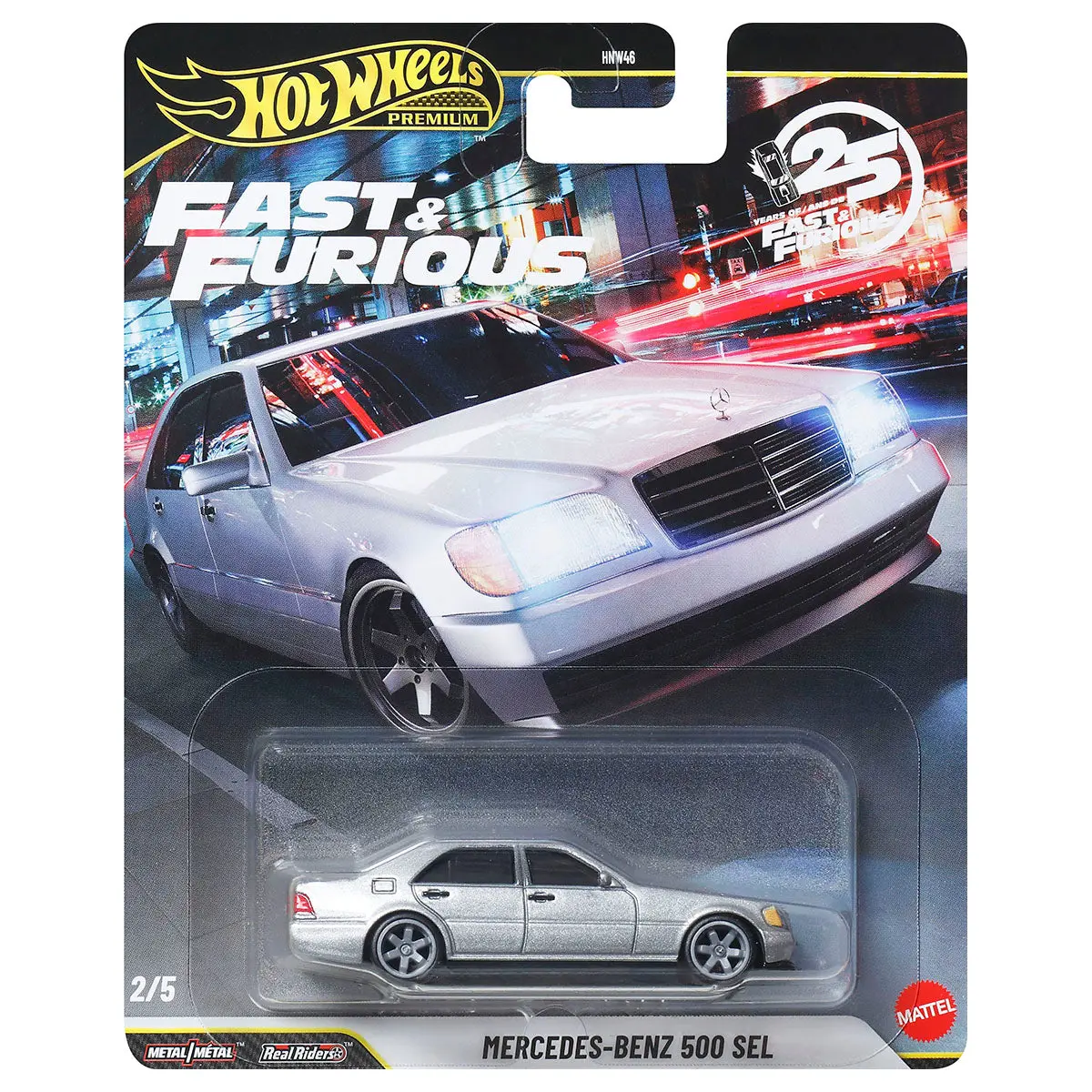 Hot Wheels Fast & Furious 25Th Anniversary Mercedes-Benz 500 Sel Car (2/5) 1