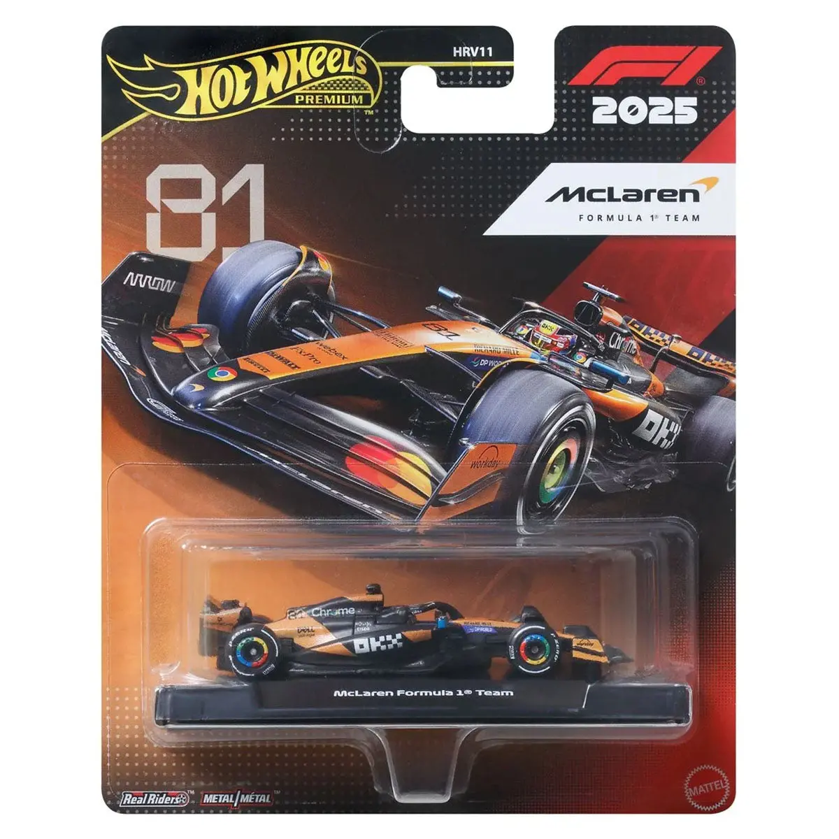 Hot Wheels Premium F1 2025 Mclaren Formula 1 Team Car 1