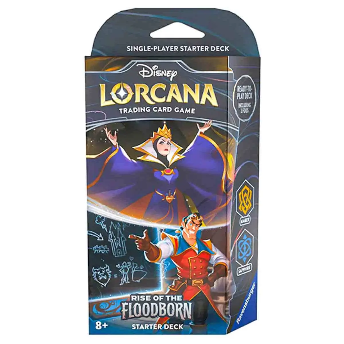 Disney Lorcana: Trading Card Game: Rise Of The Floodborn Starter Deck Amber & Sapphire 1