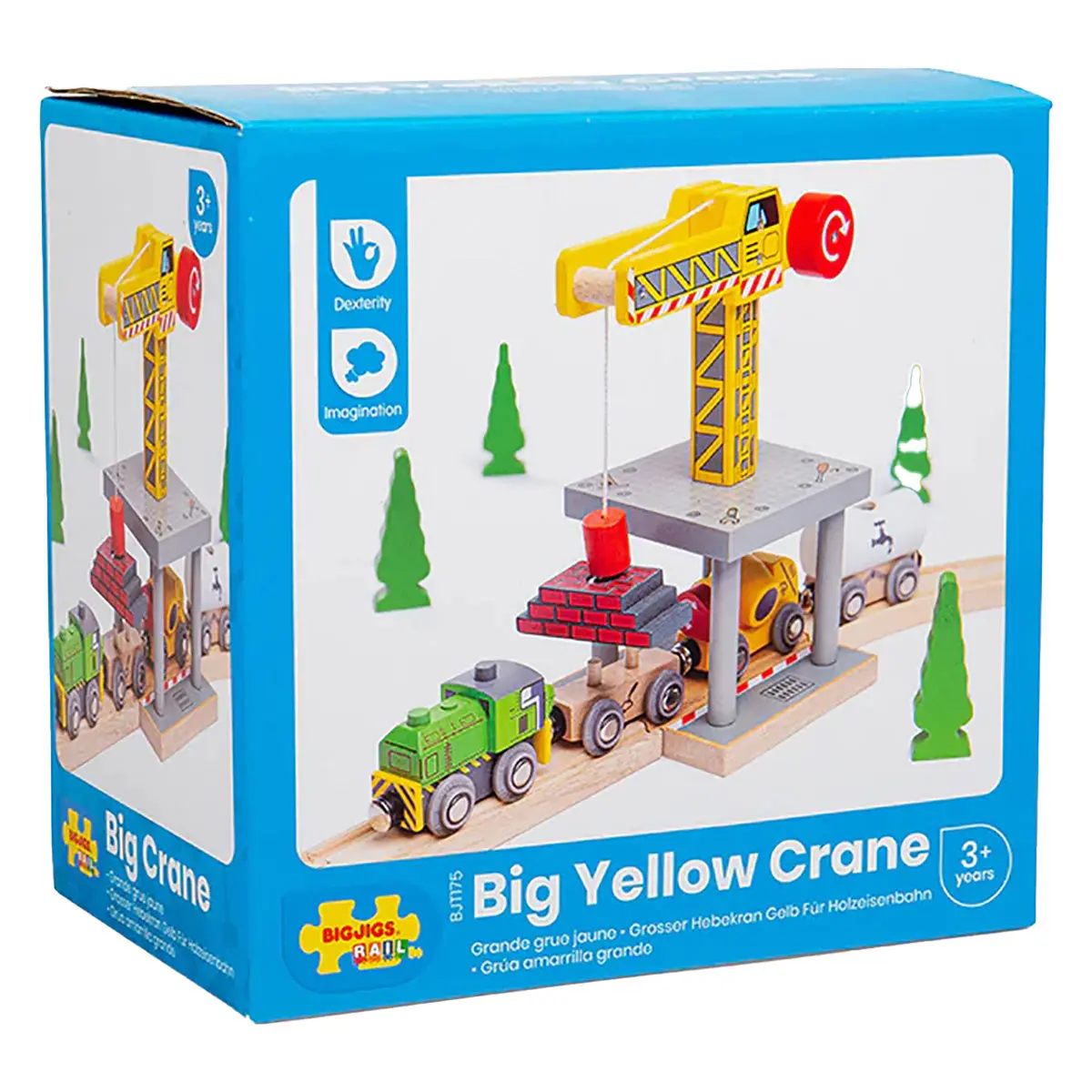 Bigjigs Rail Big Yellow Crane Railway Accessory 1