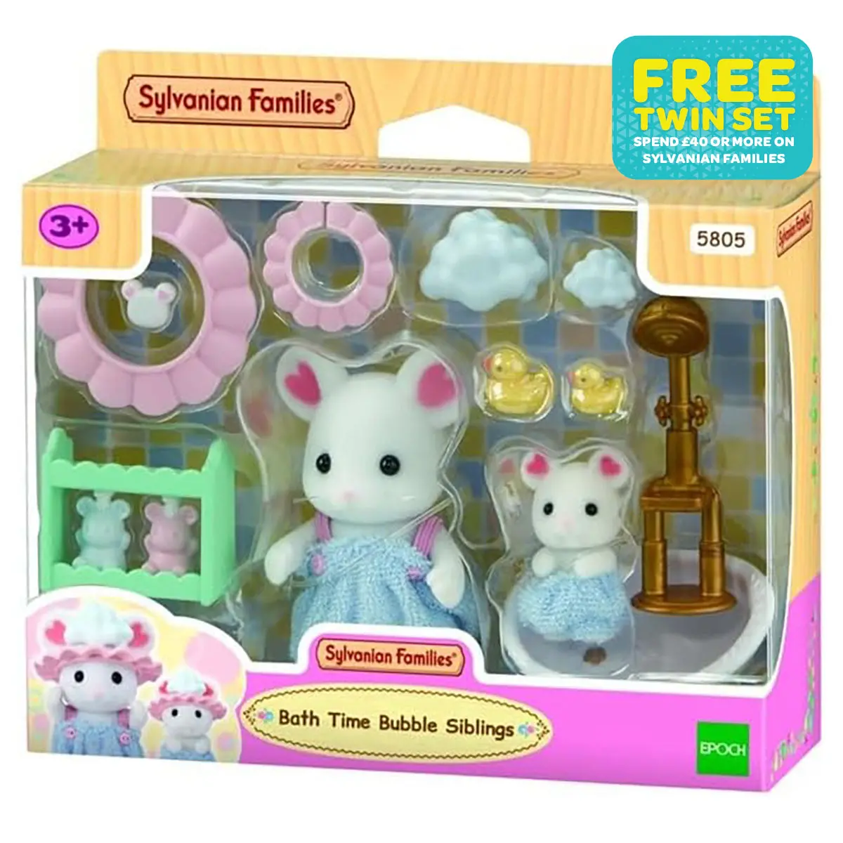 Sylvanian Families Bath Time Bubble Siblings Playset 1