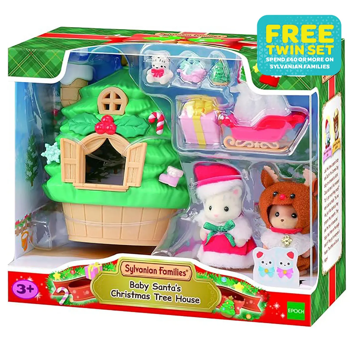 Sylvanian Families Baby Santa's Christmas Tree House Playset 1