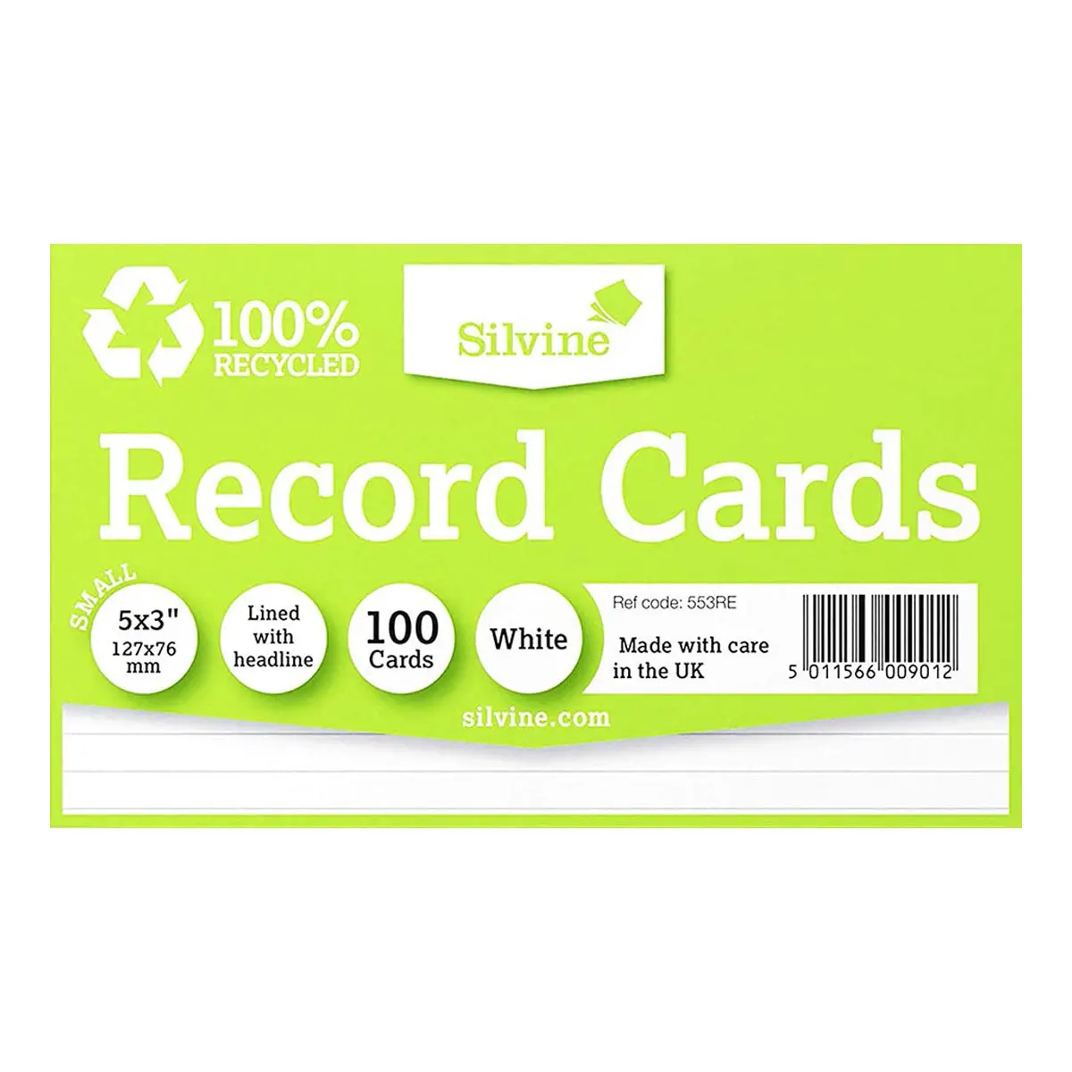 Silvine Record Cards 100% Recycled 1