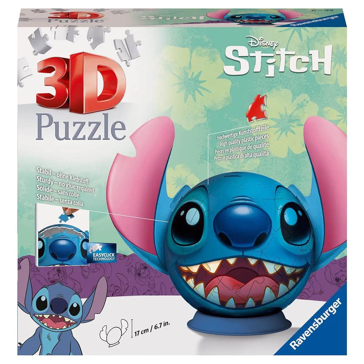 Ravensburger Disney Stitch With Ears 3D 72 Piece Puzzle Ball 1