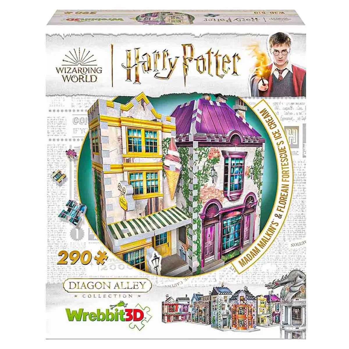 Wrebbit 3D Harry Potter: Diagon Alley Collection: Madam Malkin's & Florean Fortescue's Ice Cream 290 Piece Puzzle 1