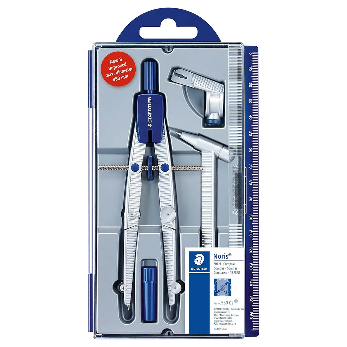 Staedtler Noris Compass 550 02 Set With Extension Bar 1