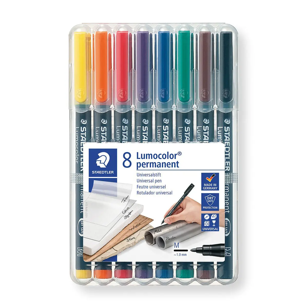 Staedtler Lumocolor Permanent Universal Medium Line Pens Pack Of 8 1