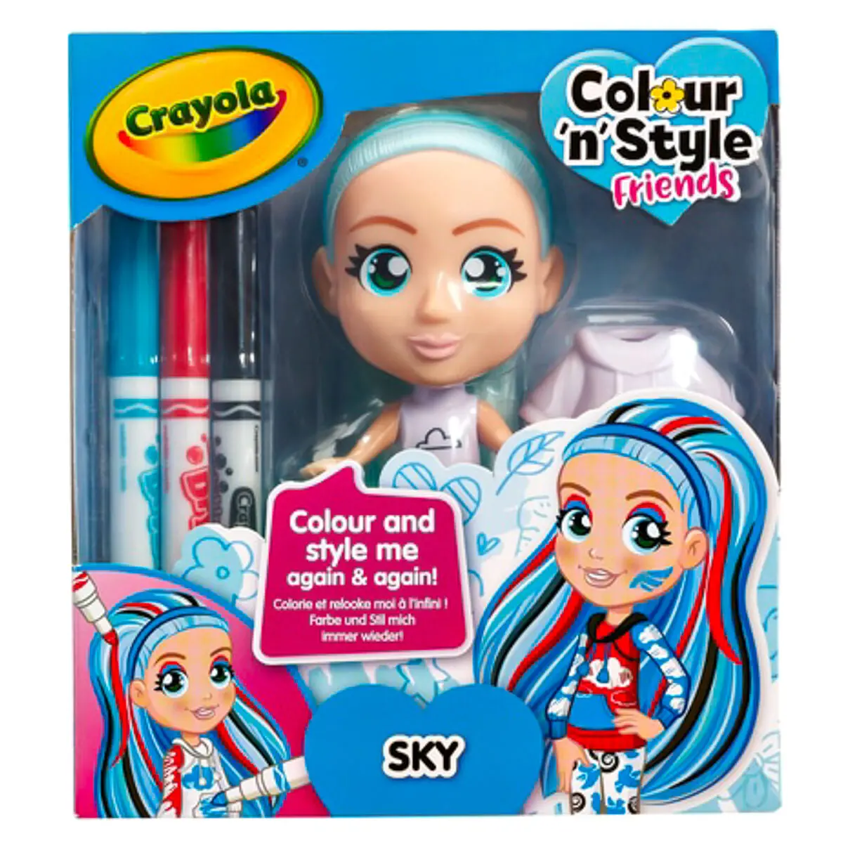 Crayola Colour 'N' Style Friends Sky Doll 1