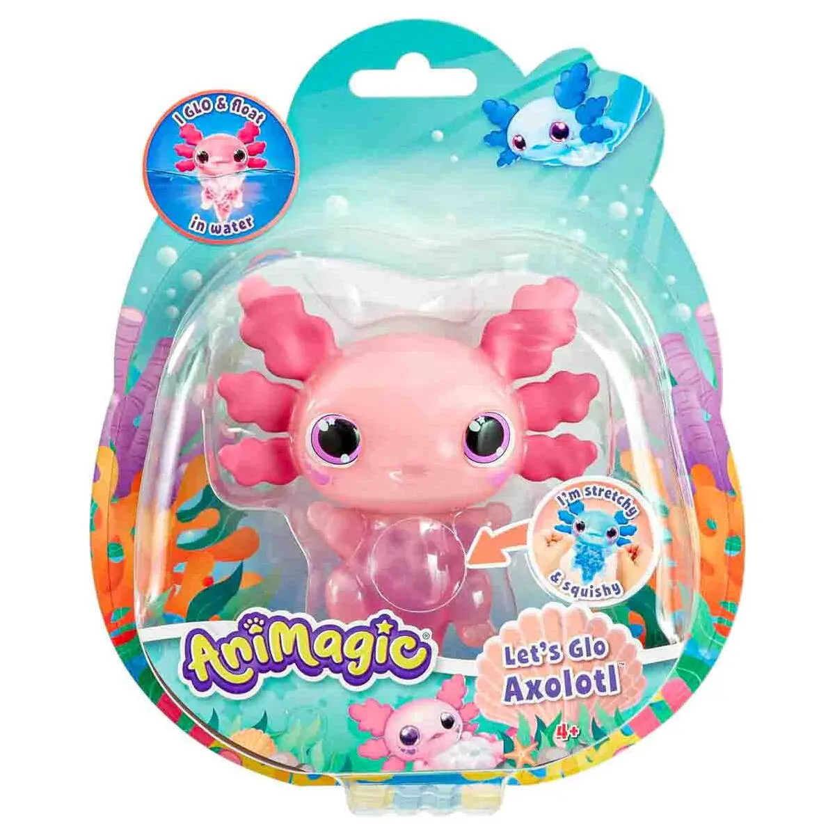 Animagic Let's Glo Axolotl Pink Interactive Pet 1