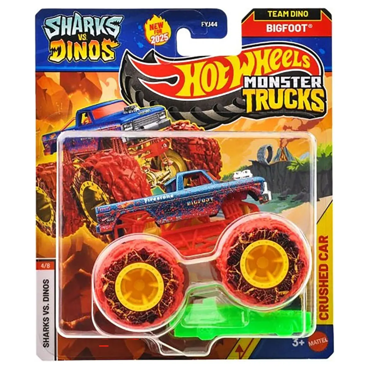 Hot Wheels Monster Trucks Shark Vs Dinos Bigfoot 1:64 Truck 1