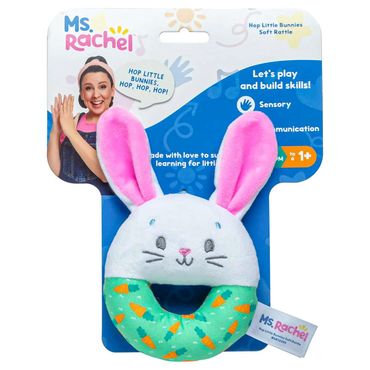 Ms. Rachel Hop Little Bunnies Soft Rattle 1